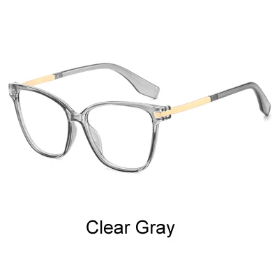 Clear Gray Ralferty винтажные очки оправа женские прозрачные очки ретро оптические корректирующие очки при близорукости oculo de grau F95176 - Цвет оправы: Clear Gray