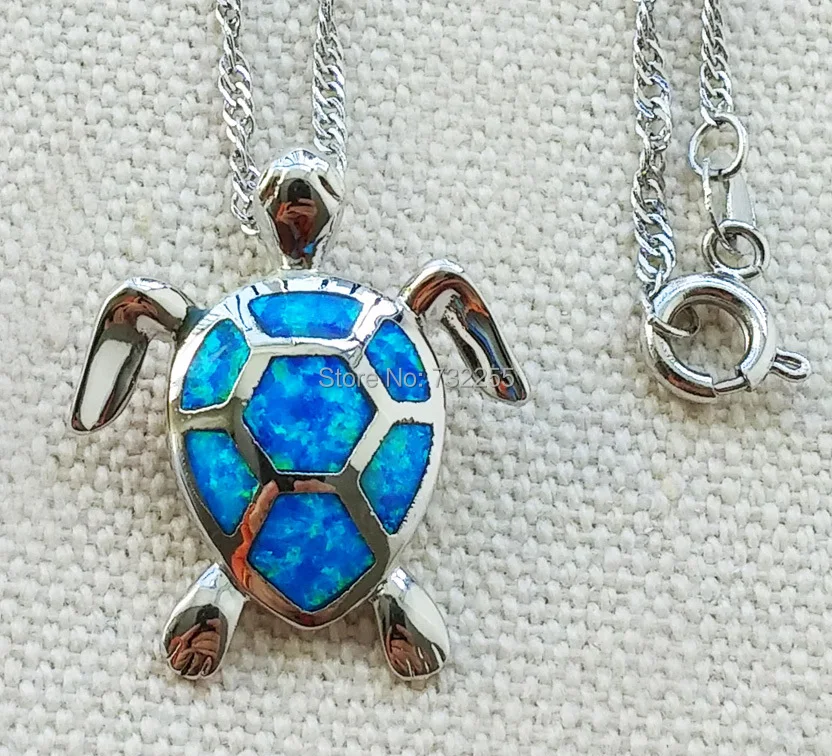 Белый огненный опал камень кулон в виде морской черепахи ожерелье ~ Бесплатная