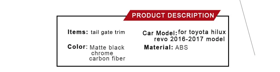 Автомобильные аксессуары хромированная задняя крышка для ворот для Toyota Hilux Revo Rocco автомобильный Стайлинг