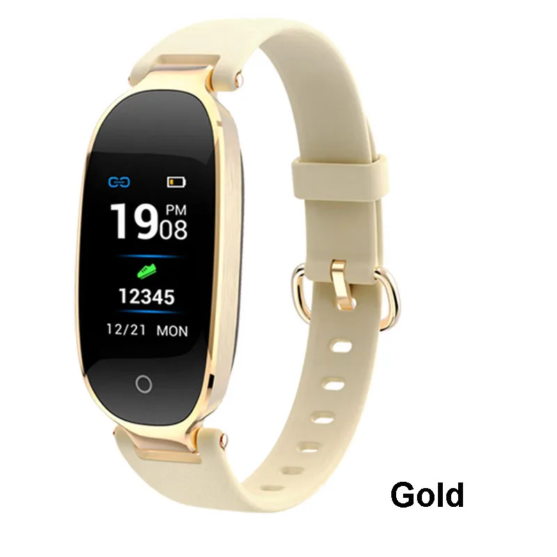 gold Greentiger цветной экран S3 Plus умный браслет монитор сердечного ритма трекер сна водонепроницаемый умный браслет для женщин умные часы - Цвет: gold