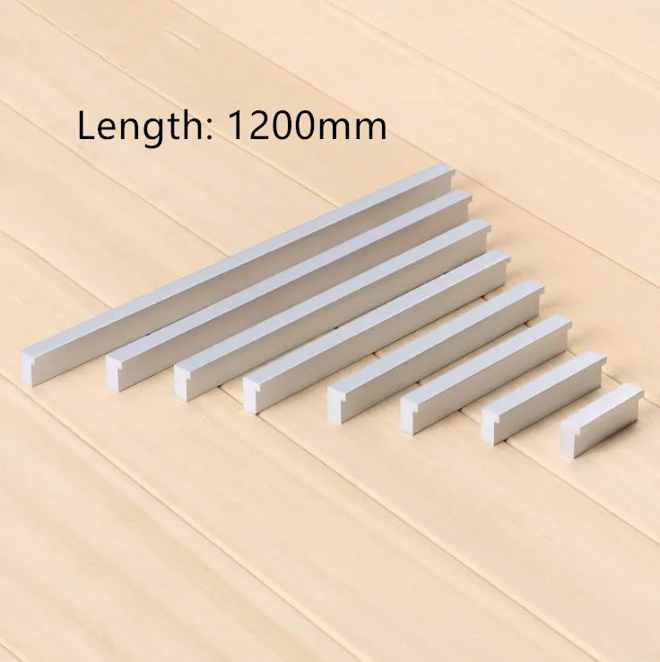 Length 1200mm Быстрая, матовый алюминиевый сплав, флеш-ручка, ручка для шкафа, выдвижные ручки, супер большие ручки 1000 мм - Цвет: Length 1200mm