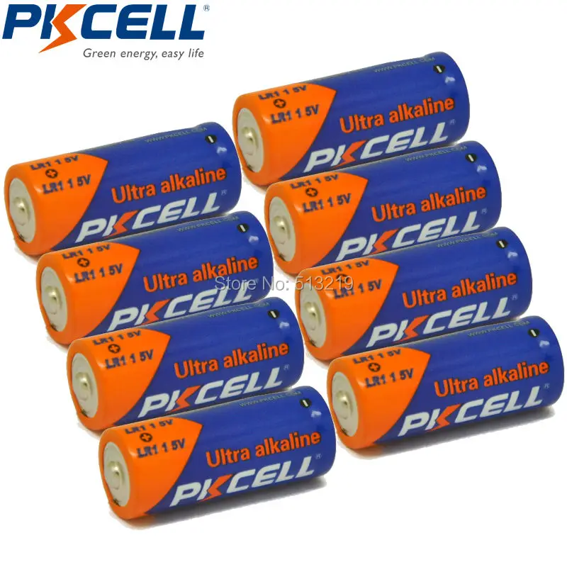 8 шт./лот батарейки PKCELL 910A LR1 Размер 4001 810 910A AM5 кН леди LR1 MN9100 UM-5 1,5 V для bluetooth гарнитуры, Глюкоза