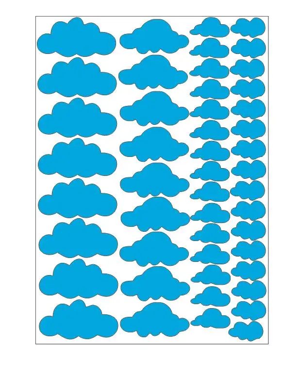 Light Blue 48 шт. Мультяшные милые облака наклейки на стену для детей детские комнаты подарки для мальчиков и девочек художественная роспись украшения для шкафа виниловые наклейки на стены - Цвет: Light Blue
