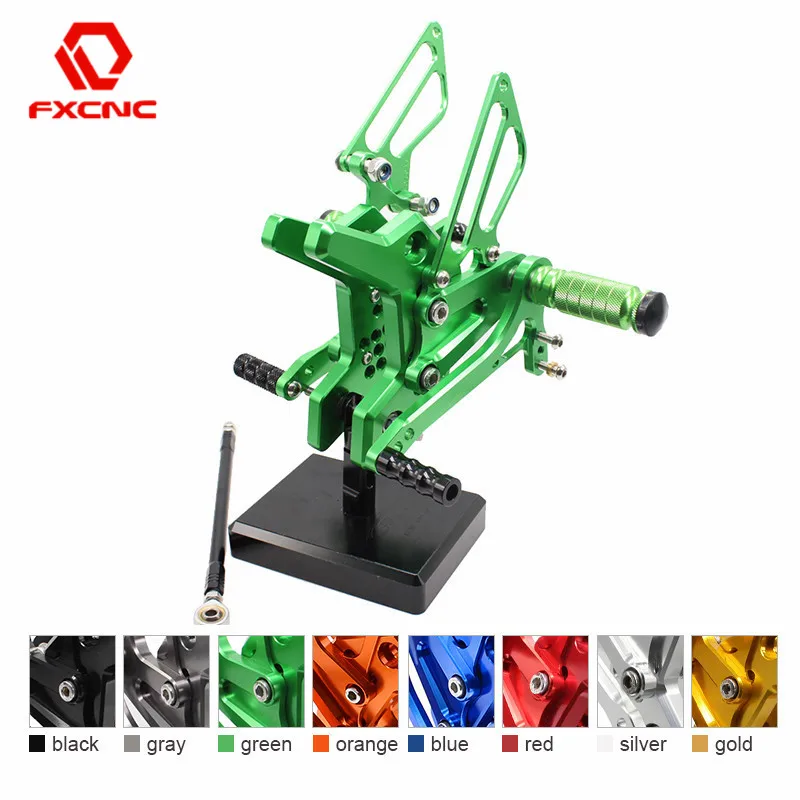 FX CNC Алюминий Регулируемые подножки для мотоцикла задний комплект ножная педаль