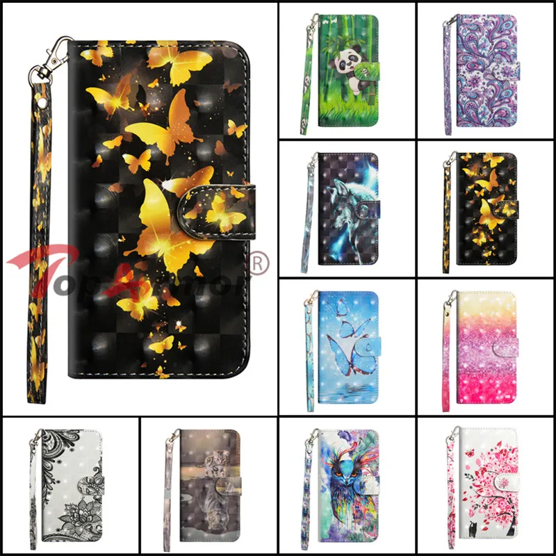 Чехол с 3D рисунком для Samsung Galaxy A10 A20 A30 A40 A50 A70 M10 M20 M30 S10 5G книга флип стент PU кожаный