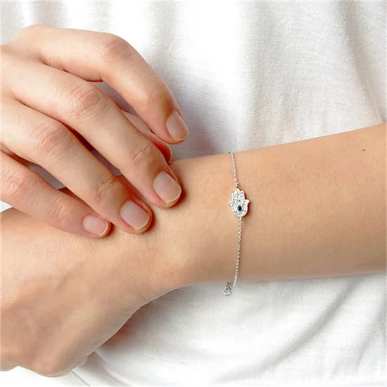 

Daisies 10pcs/lot Hamsa Bracelet Crystal Studded Hippie Hand Bracelets For Women Tiny Fatima Jewelry Evil Eye Pendant Pulsera