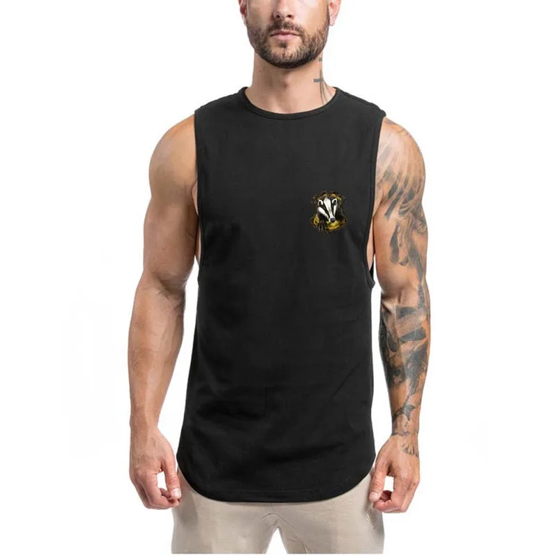 Поттер Hogwart тренажерный зал рубашки Для мужчин короткие рукавов Training Tee Фитнес