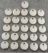 Silver Plated Высокое качество 130 шт./лот 10 мм бирка Шарм двухсторонняя Captital письмо золото начальный алфавит подвески от A до Z - Окраска металла: Silver Plated