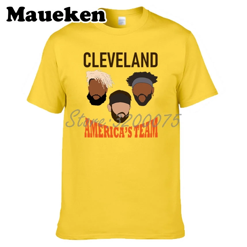 Мужская футболка с круглым вырезом Baker Mayfield 6 Odell Beckham Jr. 13 Jarvis Landry 80 Cleveland