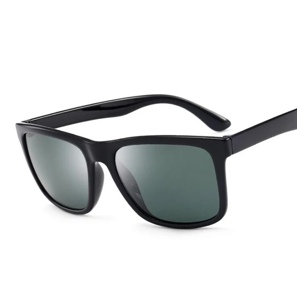 B Black Drak Green Поляризационные солнцезащитные очки, мужские, коричневые линзы, для вождения, спортивные, солнцезащитные очки для мужчин и женщин, квадратный цвет, зеркальные, ретро очки - Цвет линз: B Black Drak Green