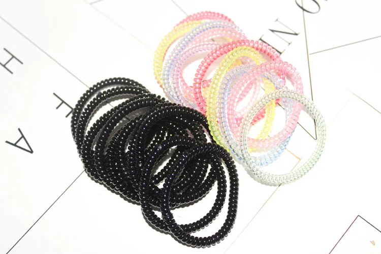 10 шт., новинка, корейские яркие цвета, тонкие, для телефона, с гусеницей, кольца для волос, модные, высокая эластичность, цветные, для галстука, повязка для волос, браслет