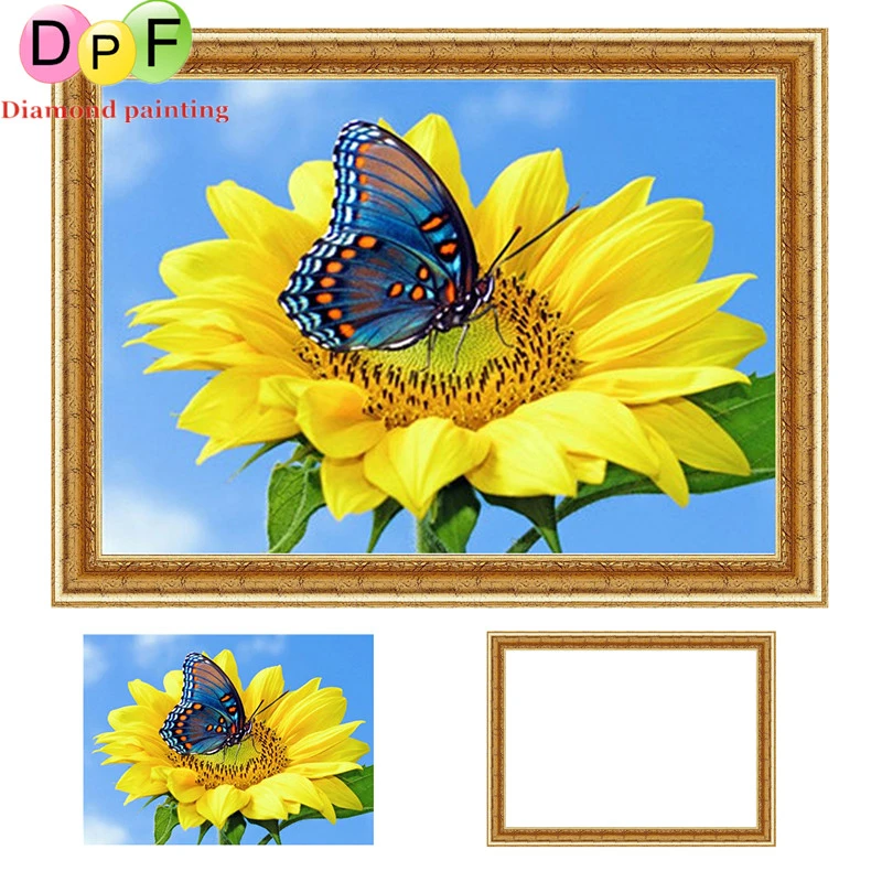 DPF Алмазная вышивка круглая крестиком с рамкой стразы домашний декор картина