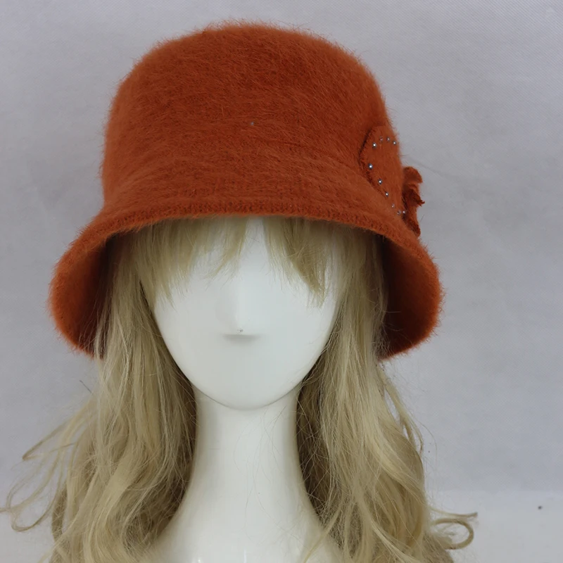 Новые Прибыл женщины повседневная твердые ангора мех теплую шапку Красивый