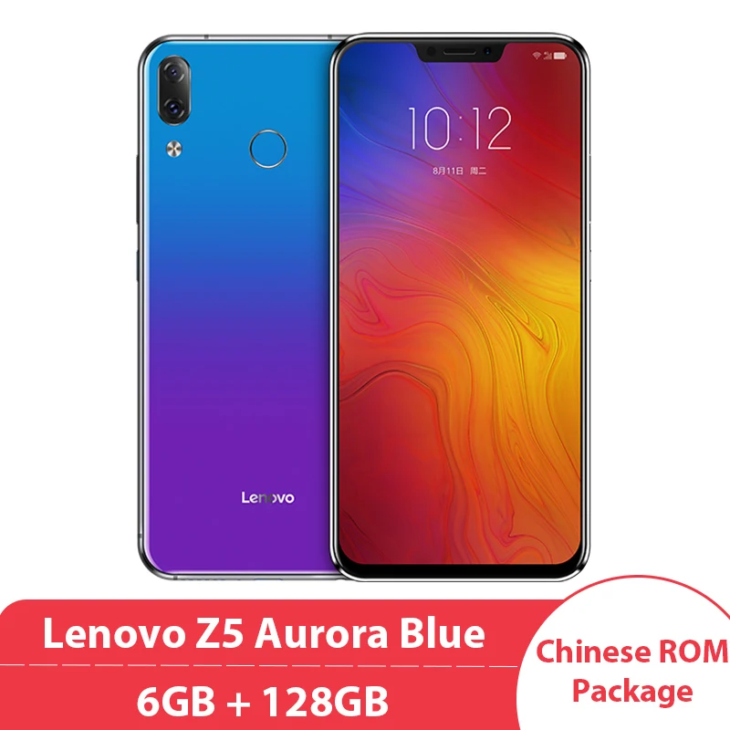 Lenovo Z5 6G с глобальной прошивкой, 128 ГБ, Восьмиядерный мобильный телефон Snapdragon 636, 19:9 экран, 6,2 Android 8,1, 16 МП, 8 Мп, двойная задняя камера, мобильный телефон - Цвет: Aurora Blue