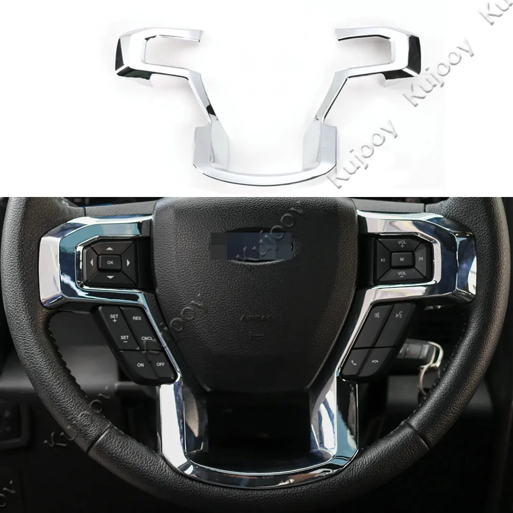 Интерьер Хром ABS кнопки рулевого колеса рамка кольцо отделка наклейка для Ford F150