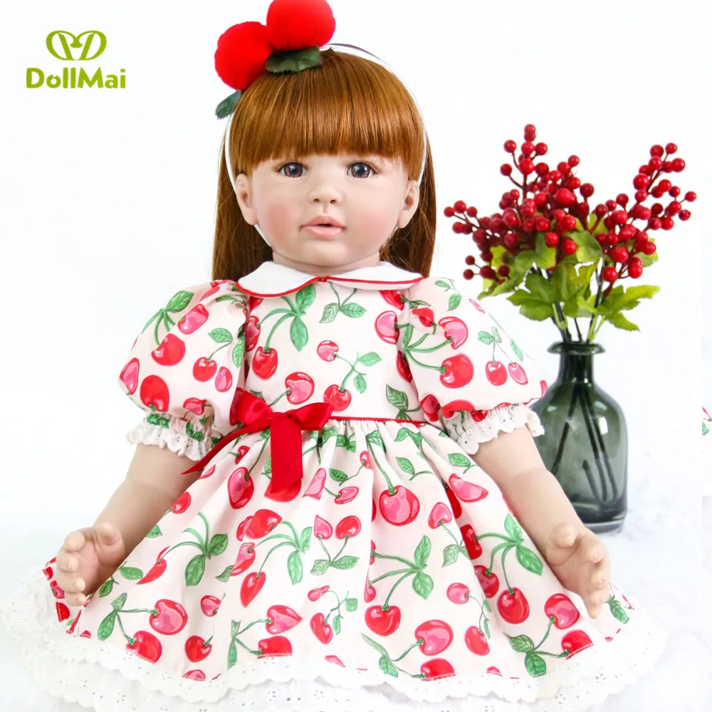 Кукла карие глаза девочка очень большая bebe reborn baby 3/4 силиконовые куклы игрушка