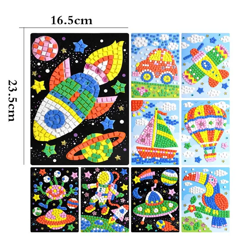 3-5Pcs 5 шт./компл. 3D EVA пены Стикеры игрушки головоломки DIY игрушки ручной работы с рисунками зверей из мультфильмов, образовательные Развивающие игрушки для Для детей Подарки - Цвет: 3-5Pcs