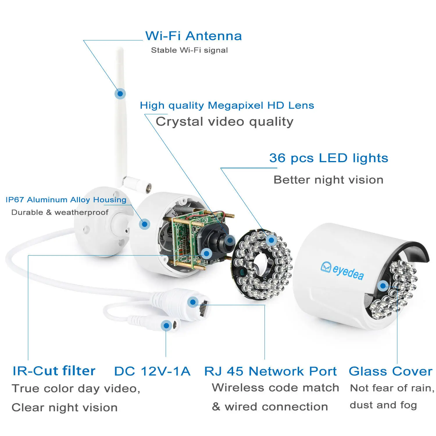 Eyedea Беспроводная CCTV камера система 4CH WiFi 1080P NVR 960P Аудио наружное оповещение о