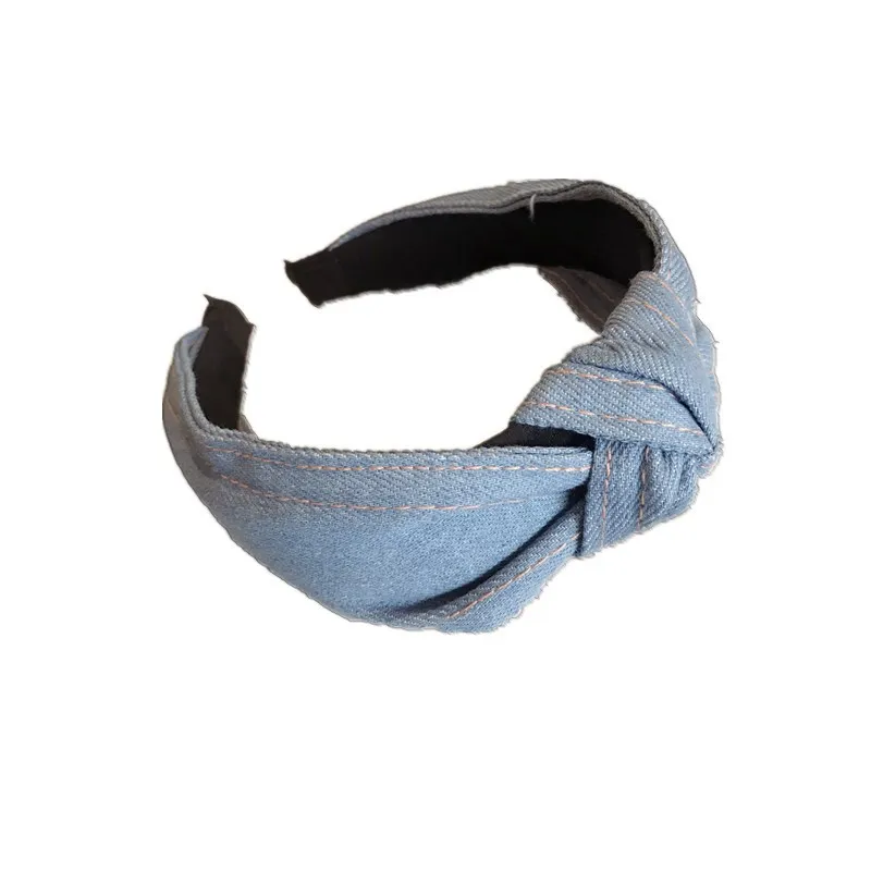 Оплетка для волос 2019 года в новом стиле в виде топ-узла, тюрбан на резинке, аксессуар для головы для женщин и девочек из денима.