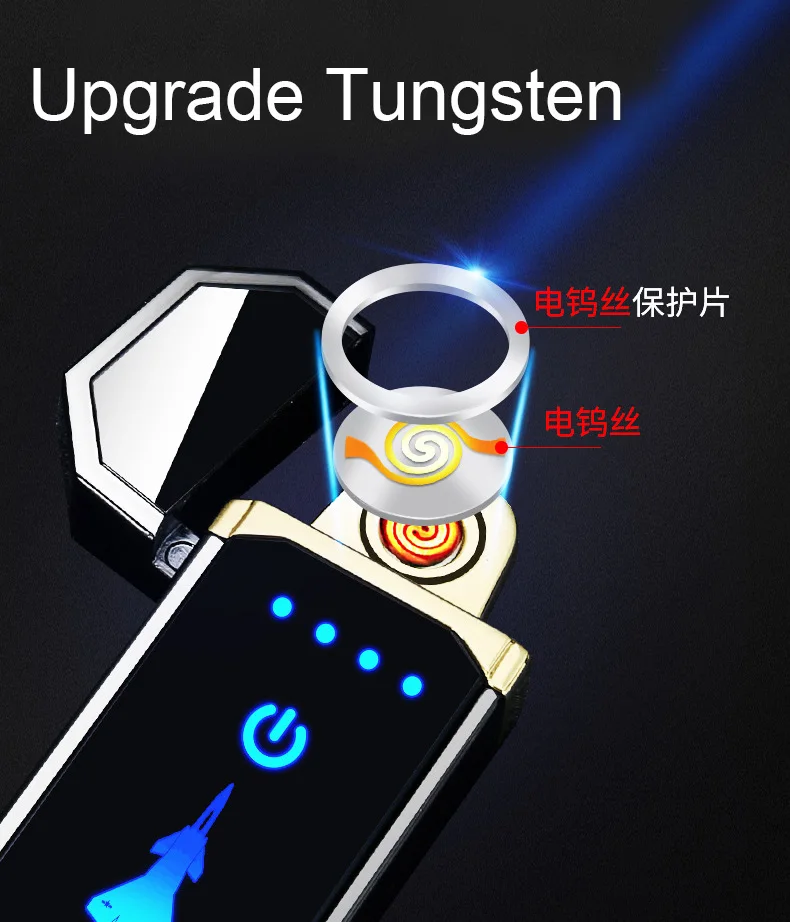 Honest usb зажигалка электрическая металлическая двухсторонняя обновленная Вольфрамовая проволока с зажиганием сенсорный индукционный светодиодный сменный флеш-экран мужской подарок