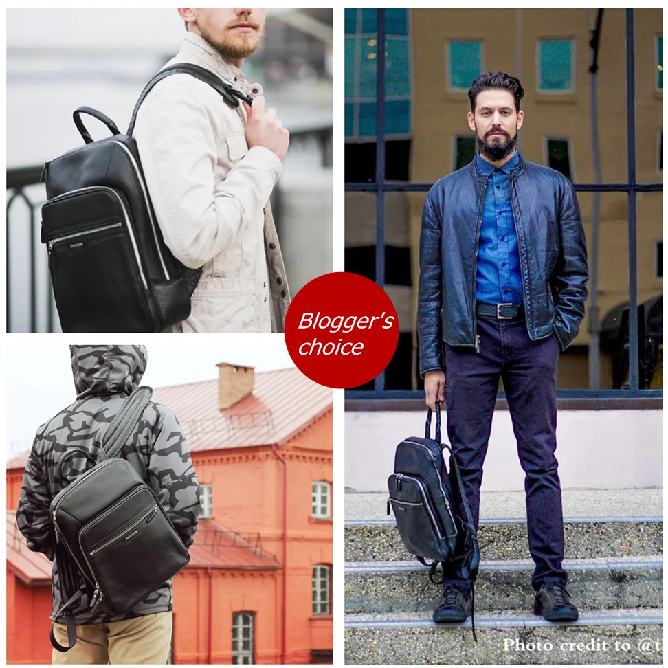 BISON DENIM, мужской рюкзак из натуральной кожи, 14 дюймов, рюкзак для ноутбука, рюкзак для путешествий, мужской модный рюкзак, школьный рюкзак для мужчин, N2337
