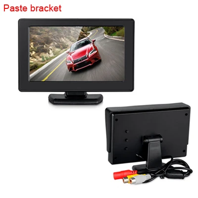 Paste bracket Podofo 4,3 дюймов Автомобильный монитор TFT ЖК-дисплей 4," HD цифровой 16:9 800*480 Экран 2 Way видео Вход для заднего вида Камера DVD/VCD/ - Цвет: Paste bracket
