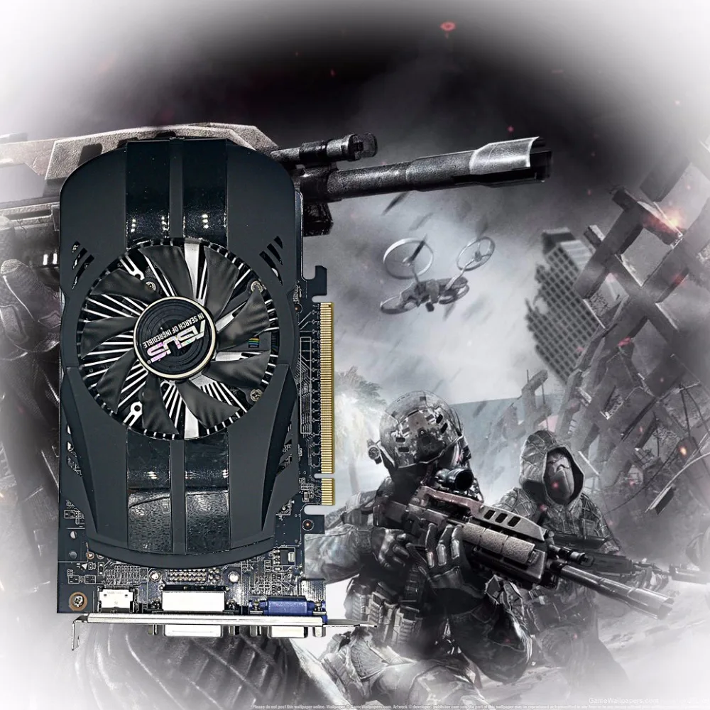 Б/у, 2 шт./лот, оригинальная Видеокарта ASUS GTX 750TI 2 Гб 128 бит GDDR5 для настольного ПК, протестирована