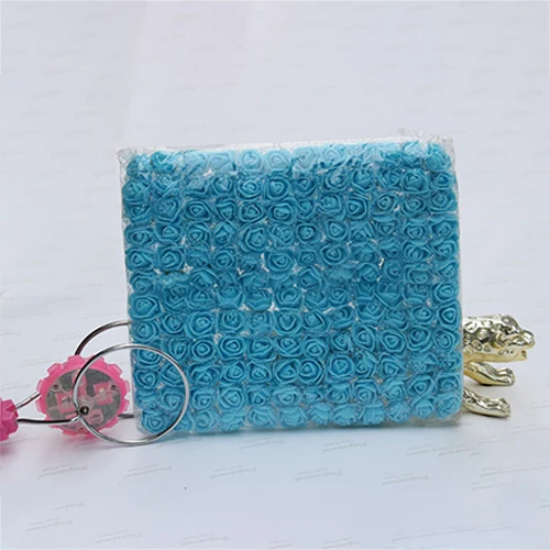 Blue 144 шт., 2,5 см, искусственные мини-цветы из пенопласта для дома, свадьбы, автомобиля, декоративные искусственные розы для рукоделия, многоцветные букеты - Цвет: Blue