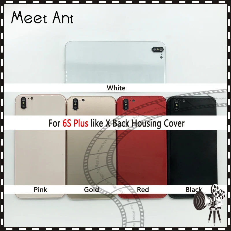 Высокое качество задняя крышка для iphone 6 Plus или 6S Plus как X стиль корпус крышка батареи задняя дверь Шасси рамка+ батарея наклейка