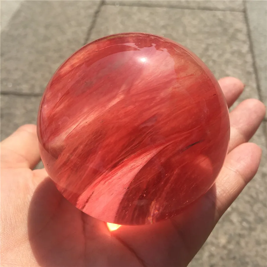 Натуральный Красный таяющий шар фэн-шуй городской Декор для дома женское