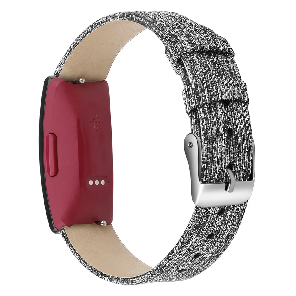 Холщовый кожаный ремешок для Fitbit Inspire/Inspire HR Smartwatch Замена нейлоновая плетеная ткань ремешок для часов браслет