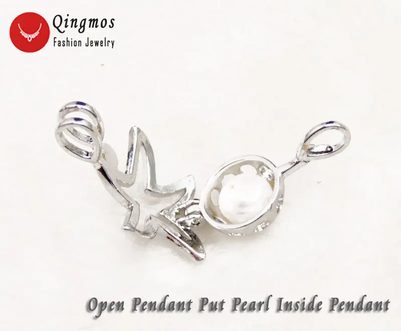 Qingmos Wish Pearl Chokers ожерелье для женщин с 17 мм Клетка Морская звезда любовь жемчужный