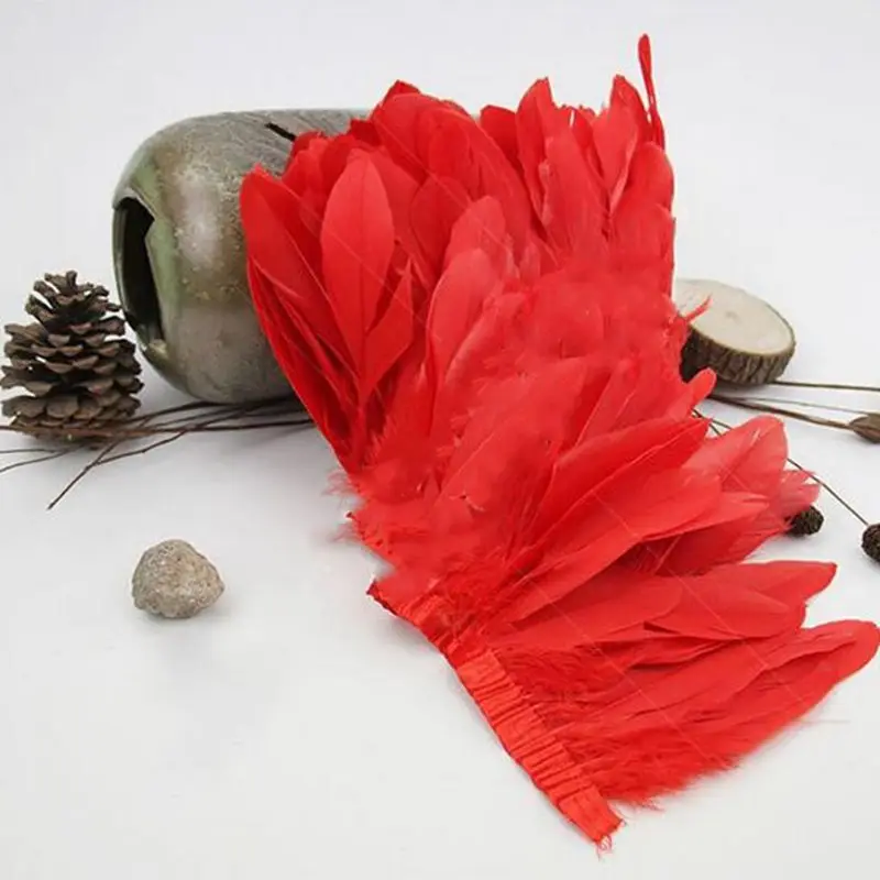 2 ярда гусиная отделка бахромой с пером пошив костюма Millinery DIY ремесло поставки Свадебная вечеринка букет Декор одежды LWW9003