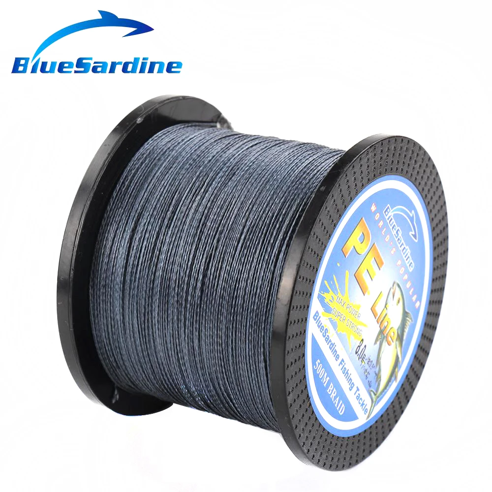 Плетеная рыболовная леска BlueSardine 500 м многонитевая из ПЭ рыболовные снасти 12-90