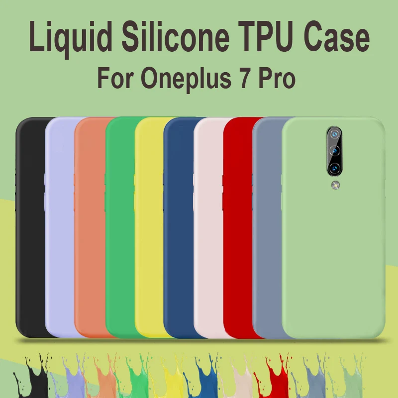8 Color Liquid Silicone Case For Oneplus 7 Pro Back Cover 6 6T 5g 12gb Microfiber |