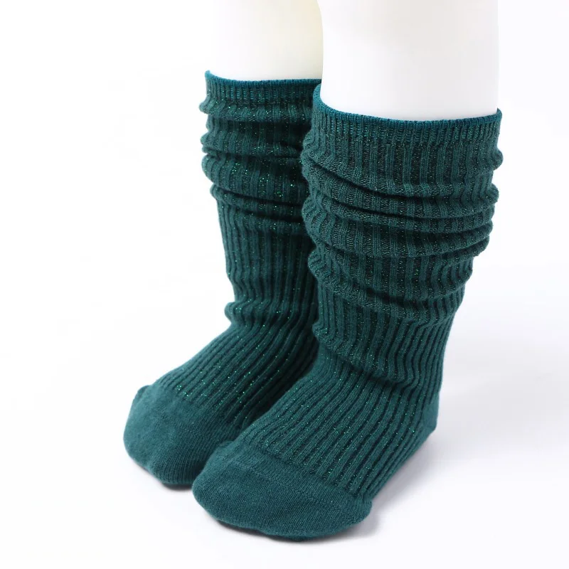 dark green Однотонные носки для малышей Мягкие хлопковые носки для маленьких мальчиков и девочек на осень и зиму От 1 до 3 лет Детские носки до колена Calcetines recien nacido - Цвет: dark green