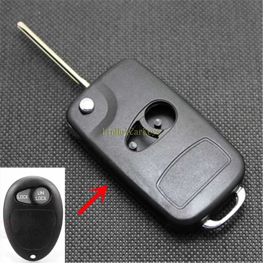 

PINECONE for BUICK GL8 Flip Folding Key 2 Buttons Uncut Blank Brass Blade Modified&Upgrade Remote Flip ABS Key Shell 1 PC