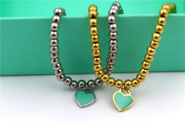 Martick Gold-color Stainless Steel Prayer Beads Elastic Rope Heart Pendant Charm Bracelets For Women Brand Fashion Jewelr B224 | Украшения
