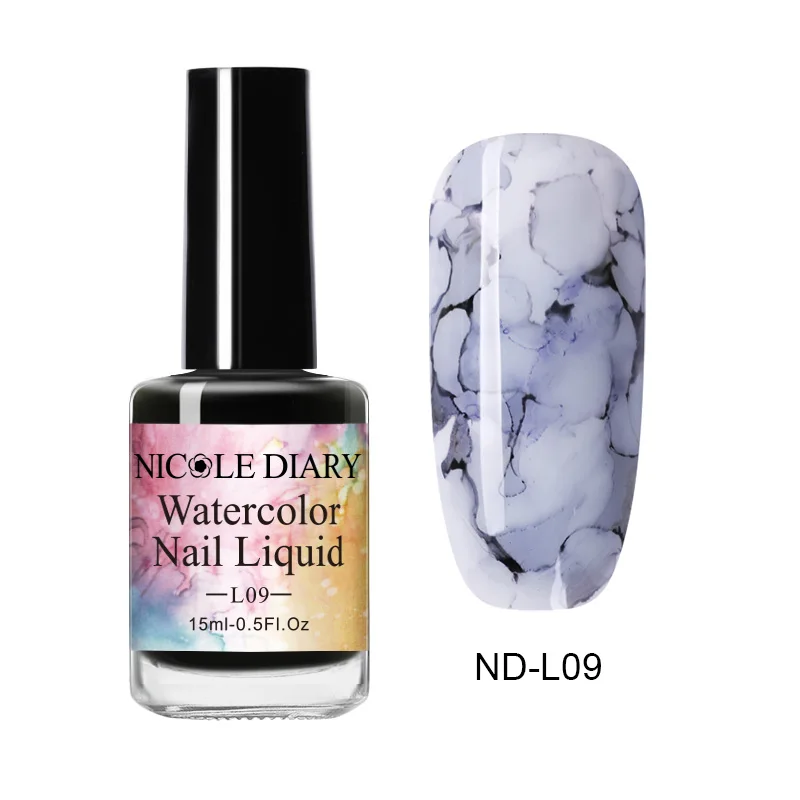 15ml ND09 NICOLE DIARY 15 мл Лак для ногтей Цветущий гель для ногтей акварельные чернила эффект дыма смазывание пузырь лак для творчества Маникюр украшения - Цвет: 15ml ND09