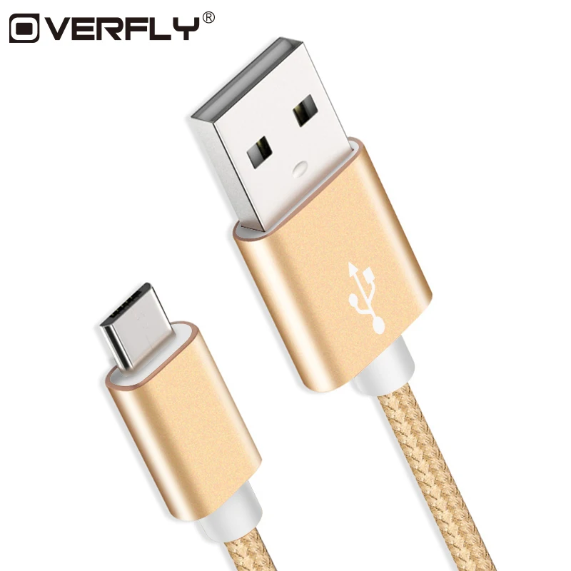 Micro USB кабель Overfly для Xiaomi samsung ультра прочный нейлоновый Плетеный зарядный