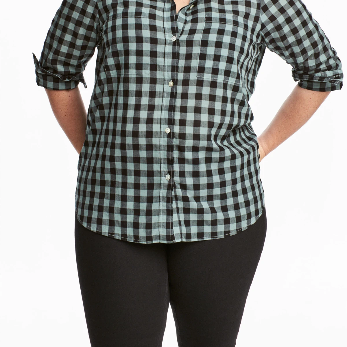 Misskoko Casual Plus Size Plaid Shirts Women Long Sleeve Pocket Single Buttons Blouses Female Loose Tops Lady |