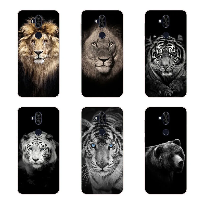 for Asus Zenfone 5 Lite ZC600KL Case Silicon Tigers and lions Painting Soft TPU Back Cover Protect Phone cases |