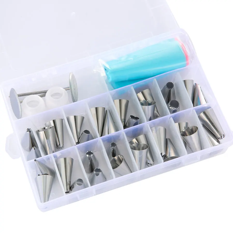 38pcs Nozzle Set 38 шт./компл. для России и Бразилии Кондитерская Кондитерские инструменты для украшения инвентаризации Кондитерские мешки насадки для крема - Цвет: 38pcs Nozzle Set