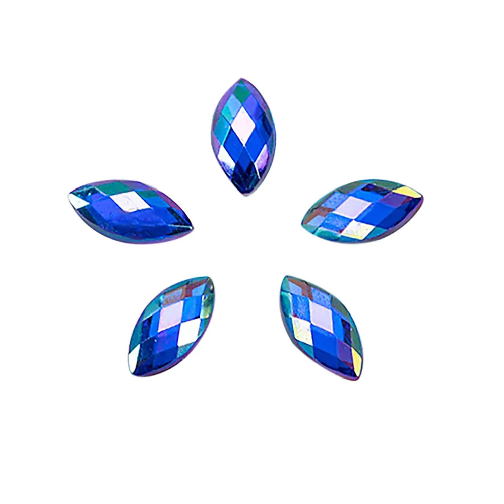500 шт блестящие стразы лошадиный глаз 3D плоский задний дизайн ногтей