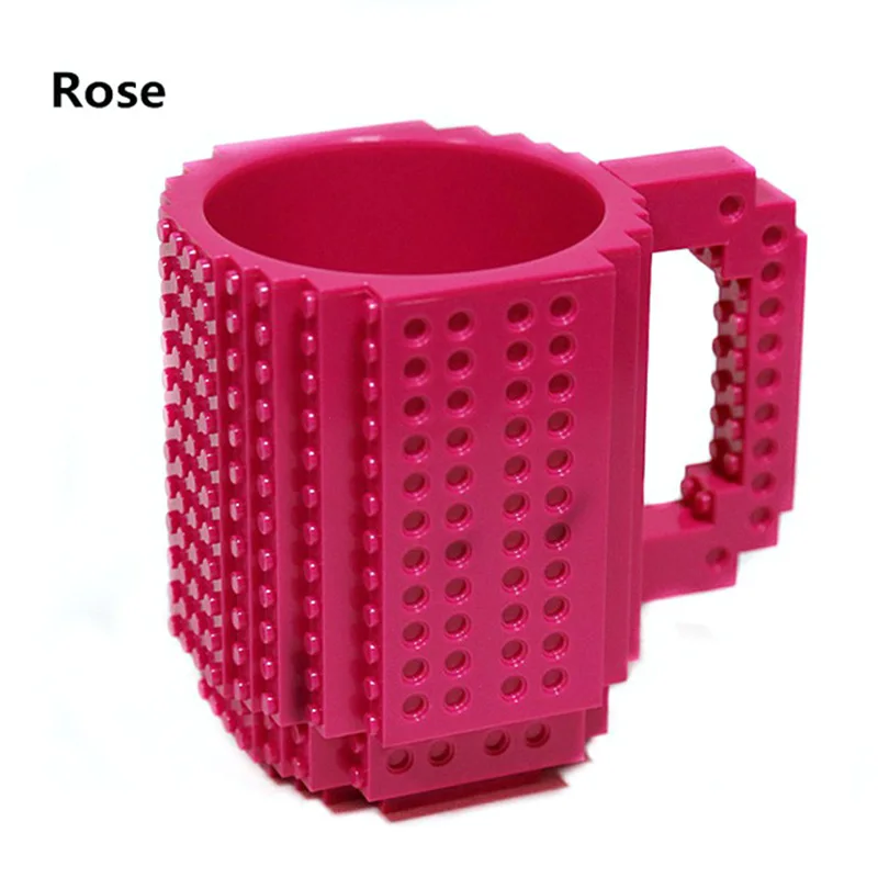 Rose Red 350 мл креативный дизайн кофейная чашка с кружкой для молока креативная сборка-на кирпичной кружке чашки строительные блоки чашки и чашки для напитков держатель - Цвет: Rose Red