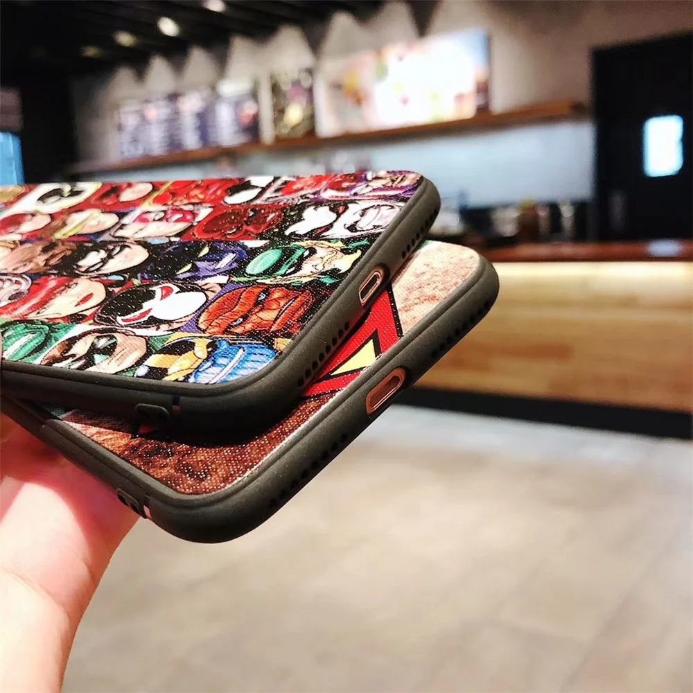 FLYYUK чехол для Iphone 8 плюс мультфильм Emboss Супермен железный человек мульти-шаблон