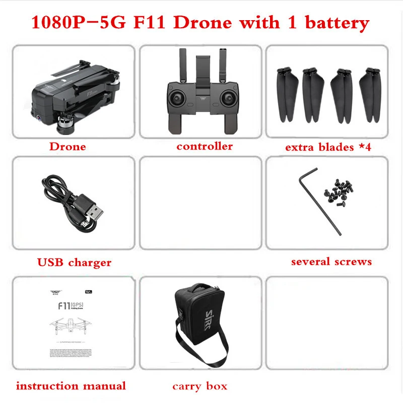 1 Battery Carry Box SJRC F11 gps Дрон с камерой 1080P Квадрокоптер с камерой бесщеточный 28 мин Время полета Квадрокоптер аккумулятор пропеллер - Цвет: 1 Battery Carry Box