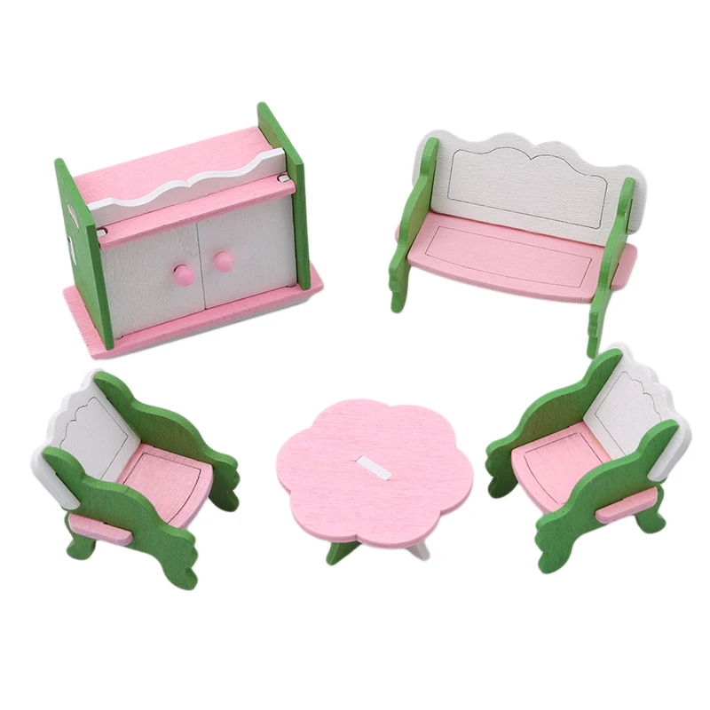 Simulation Miniature Wooden Furniture Toy Pretend DollHouse Set Dolls Baby Kids Room Play For Doll Gift | Игрушки и хобби