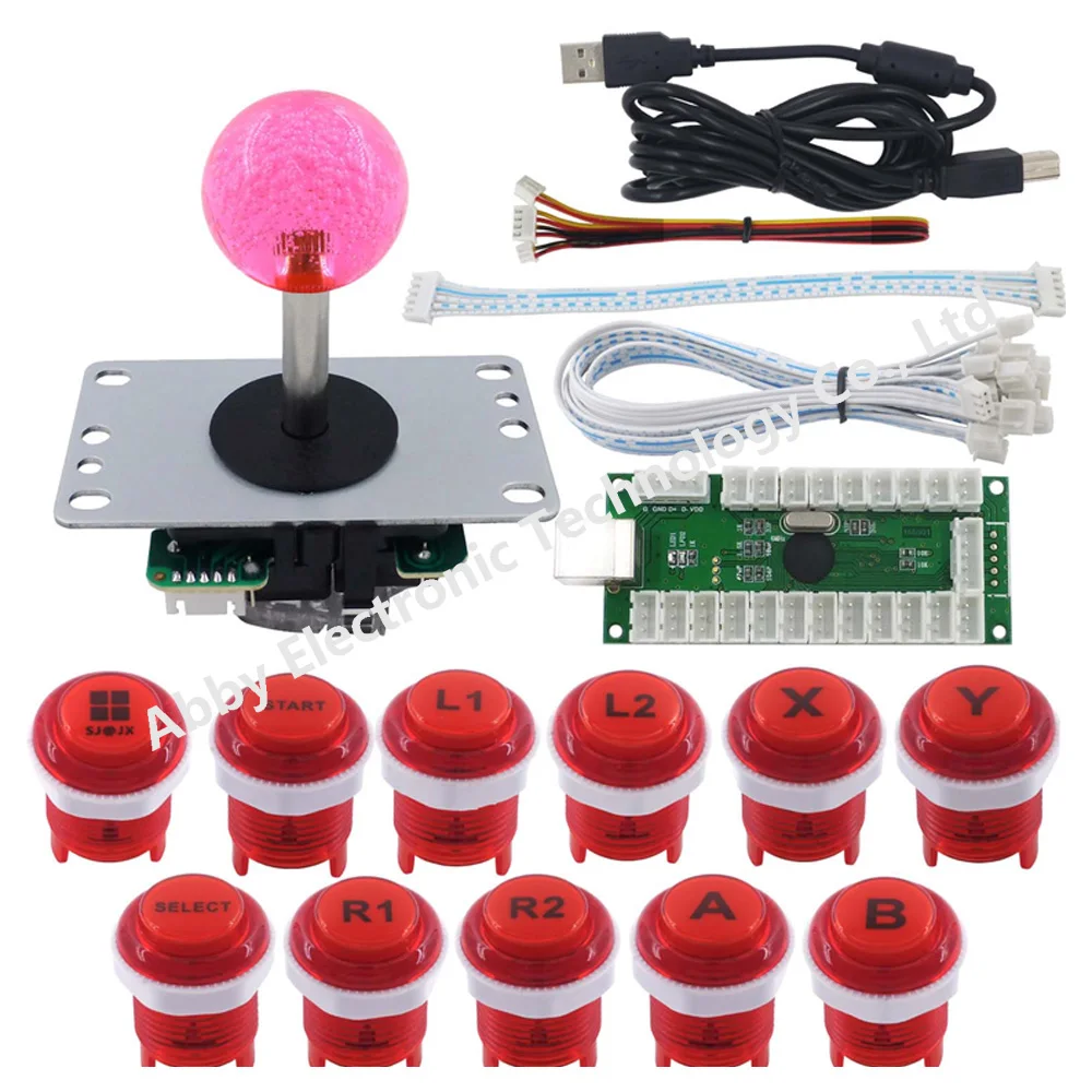 LED DIY Kit механический переключатель клавиатуры кнопка PC MAME Retropie аркадный джойстик