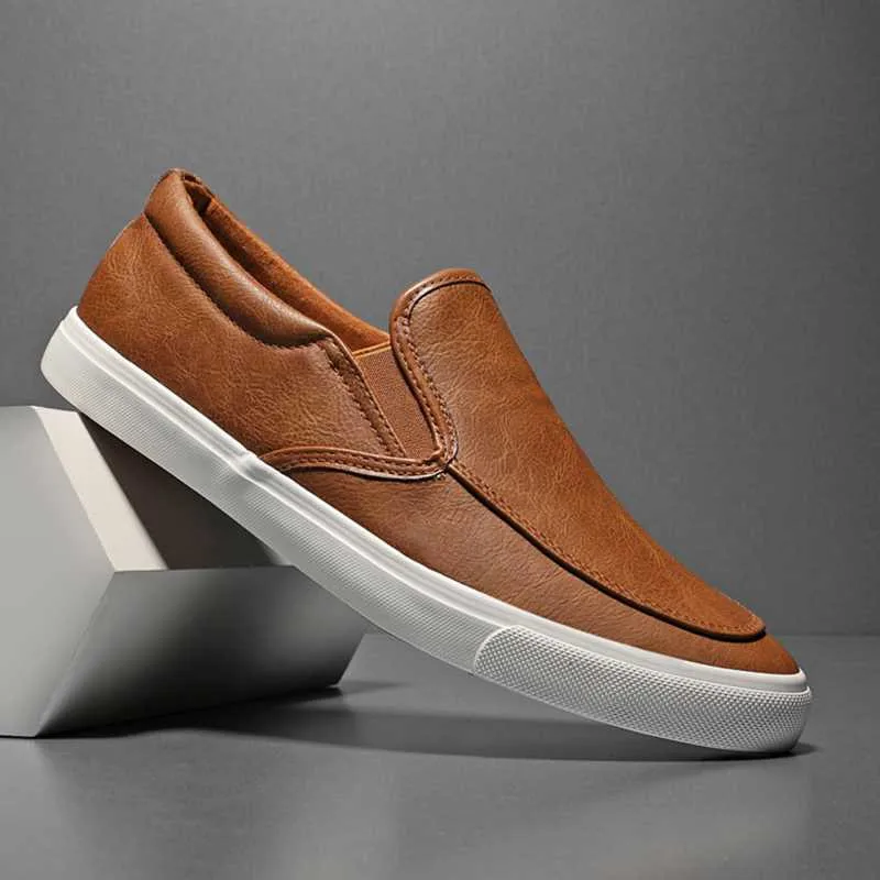 

Mens Loafers Leather Shoes Men Classic Sneakers Flats Mens Shoes Casual Leather Sneakers Fashion Comfort Sports Shoes for Male